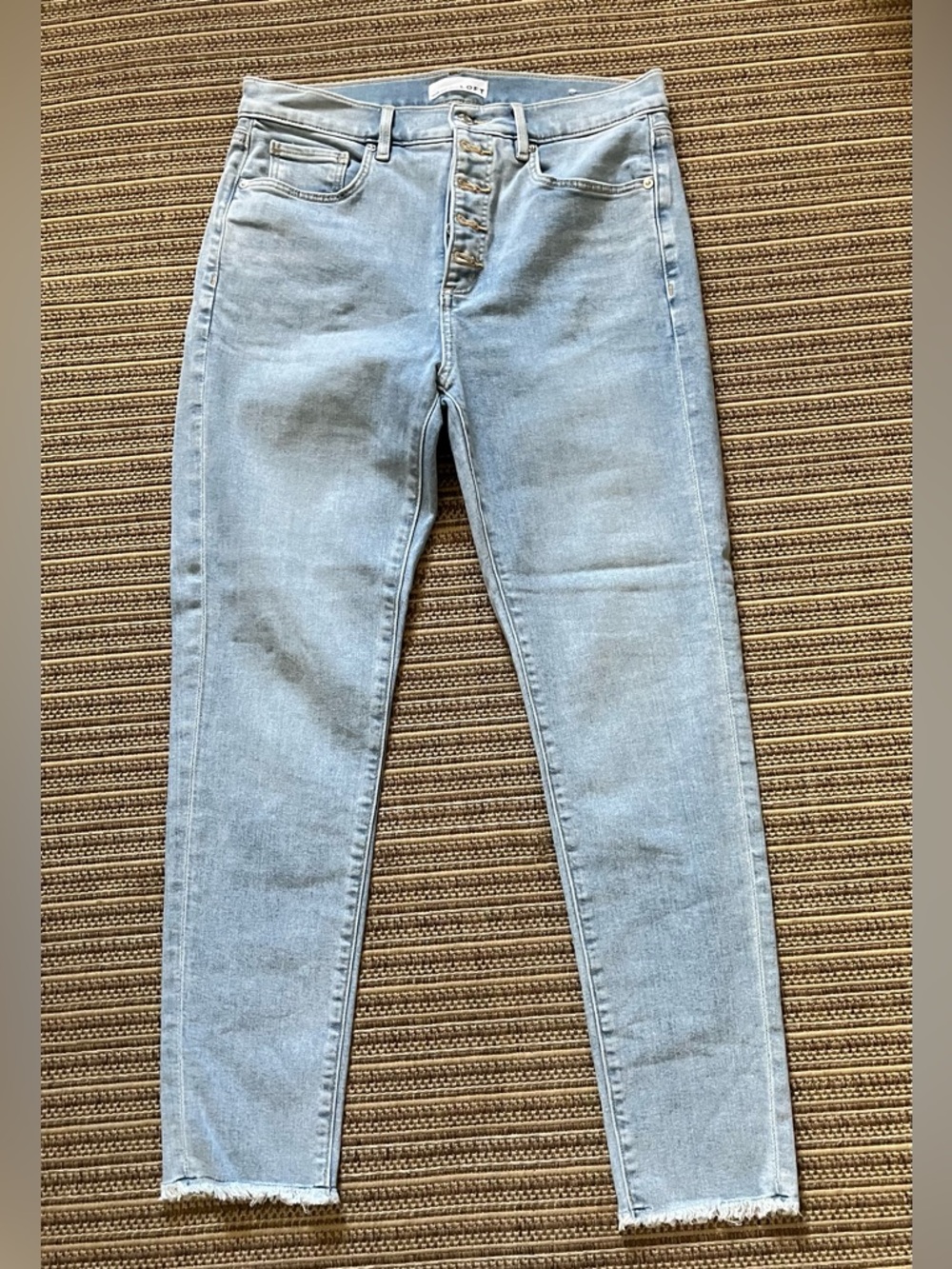 LOFT Light Blue Skinny High-Rise Button-Fly Jeans